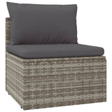 NNEVL 10 Piece Garden Lounge Set with Cushions Grey Poly Rattan