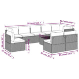 NNEVL 10 Piece Garden Lounge Set with Cushions Grey Poly Rattan