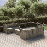 NNEVL 6 Piece Garden Lounge Set with Cushions Grey Poly Rattan