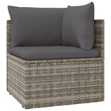 NNEVL 6 Piece Garden Lounge Set with Cushions Grey Poly Rattan