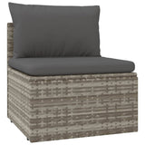 NNEVL 6 Piece Garden Lounge Set with Cushions Grey Poly Rattan