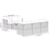 NNEVL 6 Piece Garden Lounge Set with Cushions Grey Poly Rattan