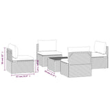 NNEVL 5 Piece Garden Lounge Set with Cushions Grey Poly Rattan
