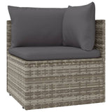 NNEVL 13 Piece Garden Lounge Set with Cushions Grey Poly Rattan