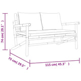 NNEVL 4 Piece Garden Lounge Set with Dark Grey Cushions Bamboo