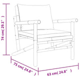 NNEVL 4 Piece Garden Lounge Set with Dark Grey Cushions Bamboo