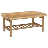 NNEVL 3 Piece Garden Lounge Set with Dark Grey Cushions Bamboo