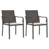 NNEVL Garden Chairs with Cushions 2 pcs Brown 56x59x84 cm Poly Rattan