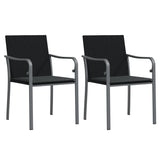 NNEVL Garden Chairs with Cushions 2 pcs Black 56x59x84 cm Poly Rattan