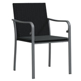 NNEVL Garden Chairs with Cushions 2 pcs Black 56x59x84 cm Poly Rattan