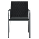 NNEVL Garden Chairs with Cushions 2 pcs Black 56x59x84 cm Poly Rattan