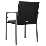 NNEVL Garden Chairs with Cushions 2 pcs Black 56x59x84 cm Poly Rattan