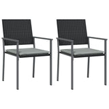 NNEVL Garden Chairs with Cushions 2 pcs Black 54x62.5x89 cm Poly Rattan
