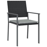 NNEVL Garden Chairs with Cushions 2 pcs Black 54x62.5x89 cm Poly Rattan