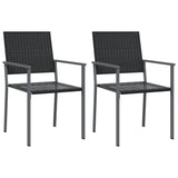 NNEVL Garden Chairs 2 pcs Black 54x62.5x89 cm Poly Rattan