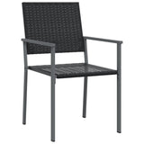 NNEVL Garden Chairs 2 pcs Black 54x62.5x89 cm Poly Rattan