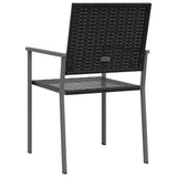 NNEVL Garden Chairs 2 pcs Black 54x62.5x89 cm Poly Rattan