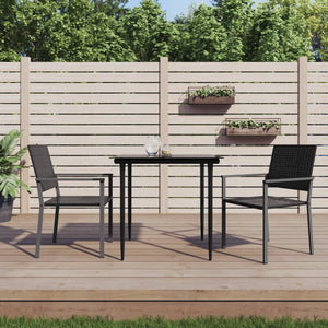 NNEVL Garden Chairs 2 pcs Black 54x62.5x89 cm Poly Rattan