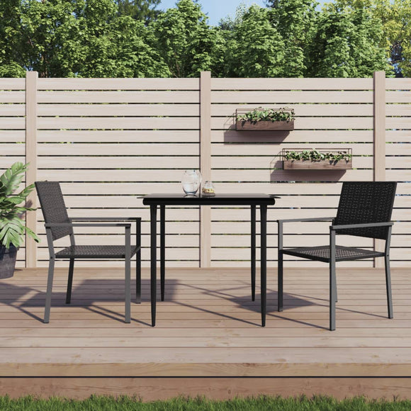 NNEVL Garden Chairs 2 pcs Black 54x62.5x89 cm Poly Rattan