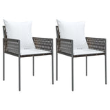 NNEVL Garden Chairs with Cushions 2 pcs Brown 54x61x83 cm Poly Rattan