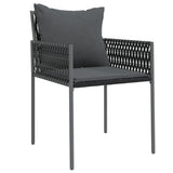NNEVL Garden Chairs with Cushions 2 pcs Black 54x61x83 cm Poly Rattan