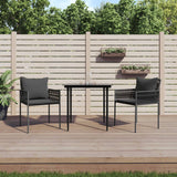 NNEVL Garden Chairs with Cushions 2 pcs Black 54x61x83 cm Poly Rattan
