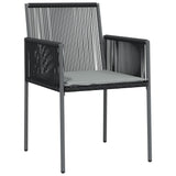 NNEVL Garden Chairs with Cushions 2 pcs Black 54x60.5x83.5 cm Poly Rattan