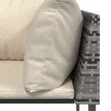 NNEVL Garden Corner Sofa with Cushions Grey Poly Rattan