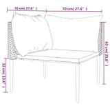 NNEVL Garden Corner Sofa with Cushions Grey Poly Rattan