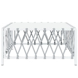 NNEVL Garden Table White 70x70x34 cm Woven Fabric