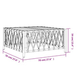 NNEVL Garden Table White 70x70x34 cm Woven Fabric