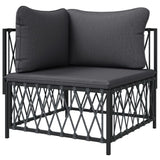 NNEVL Garden Corner Sofa with Cushions Anthracite Woven Fabric