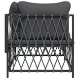 NNEVL Garden Corner Sofa with Cushions Anthracite Woven Fabric