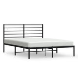 NNEVL Metal Bed Frame with Headboard Black 153x203 cm Queen
