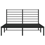 NNEVL Metal Bed Frame with Headboard Black 153x203 cm Queen