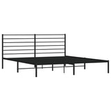 NNEVL Metal Bed Frame with Headboard Black 183x203 cm King