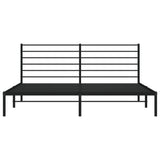 NNEVL Metal Bed Frame with Headboard Black 183x203 cm King