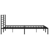 NNEVL Metal Bed Frame with Headboard Black 183x203 cm King