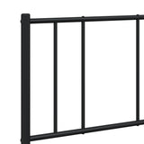 NNEVL Metal Bed Frame with Headboard Black 137x187 cm Double Size