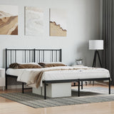 NNEVL Metal Bed Frame with Headboard Black 137x187 cm Double Size