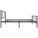 NNEVL Metal Bed Frame with Headboard and Footboard Black 92x187 cm Single Bed Size