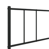 NNEVL Metal Bed Frame with Headboard and Footboard Black 92x187 cm Single Bed Size
