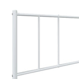 NNEVL Metal Bed Frame with Headboard White 92x187 cm Single Bed Size