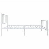 NNEVL Metal Bed Frame with Headboard and Footboard White 92x187 cm Single Bed Size