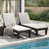 NNEVL Sun Loungers 2 pcs Black 155x58x83 cm Polypropylene