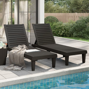 NNEVL Sun Loungers 2 pcs Black 155x58x83 cm Polypropylene