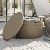 NNEVL 3-in-1 Garden Storage Box Light Brown Polypropylene
