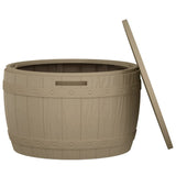 NNEVL 3-in-1 Garden Storage Box Light Brown Polypropylene
