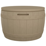 NNEVL 3-in-1 Garden Storage Box Light Brown Polypropylene