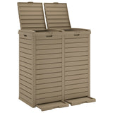 NNEVL Outdoor Garbage Bin Light Brown 78x41x86 cm Polypropylene